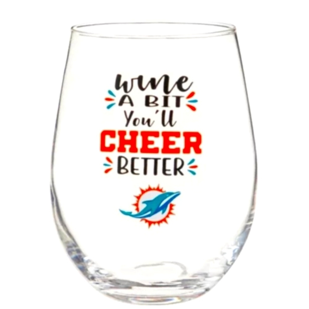 ❣️NIB MIAMI DOLPHINS WINE GLASS